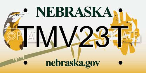 TMV23T Nebraska License Plate