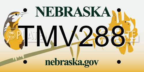 TMV288 Nebraska License Plate