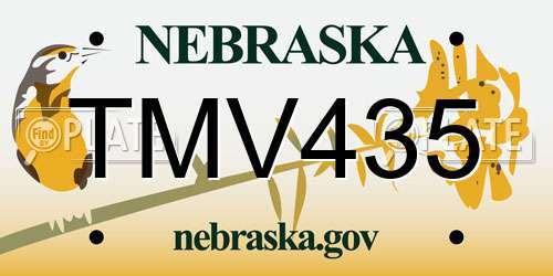 TMV435 Nebraska License Plate