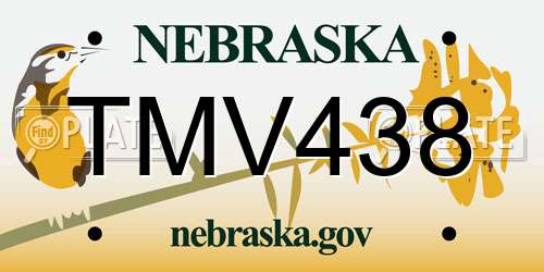 TMV438 Nebraska License Plate