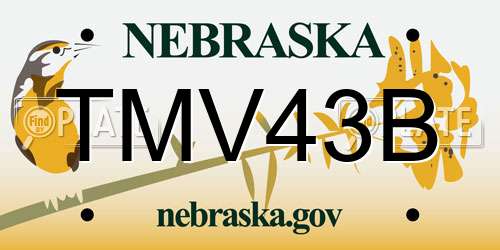 TMV43B Nebraska License Plate