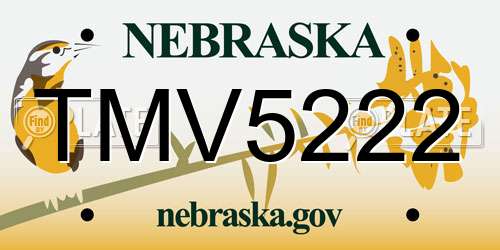 TMV5222 Nebraska License Plate