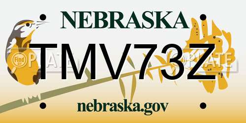 TMV73Z Nebraska License Plate
