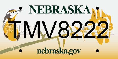 TMV8222 Nebraska License Plate