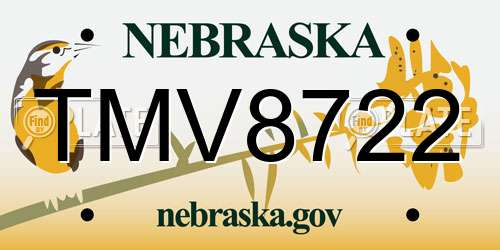 TMV8722 Nebraska License Plate