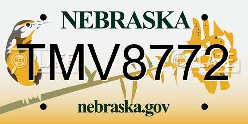 TMV8772 Nebraska License Plate