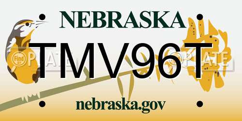 TMV96T Nebraska License Plate