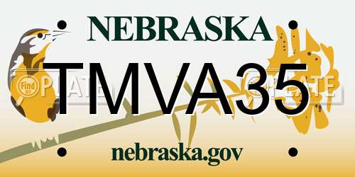 TMVA35 Nebraska License Plate