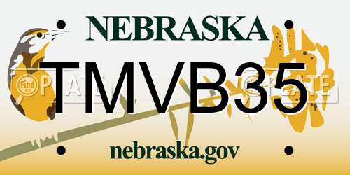 TMVB35 Nebraska License Plate