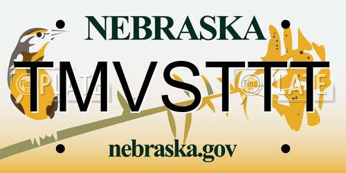 TMVSTTT Nebraska License Plate