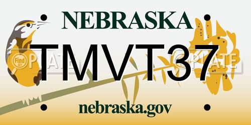 TMVT37 Nebraska License Plate