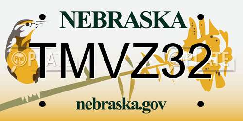 TMVZ32 Nebraska License Plate