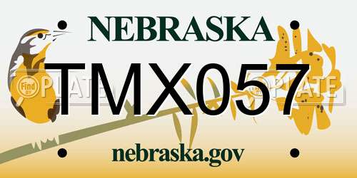 TMX057 Nebraska License Plate