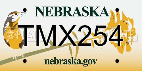 TMX254 Nebraska License Plate