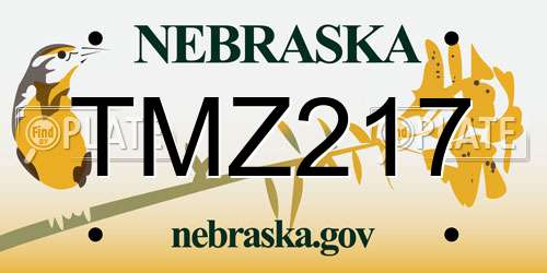 TMZ217 Nebraska License Plate