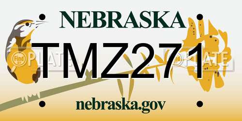 TMZ271 Nebraska License Plate
