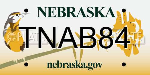 TNAB84 Nebraska License Plate