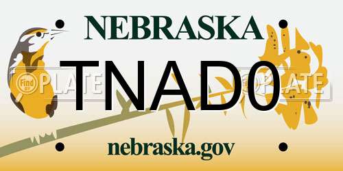 TNAD0 Nebraska License Plate