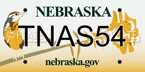 TNAS54 Nebraska License Plate