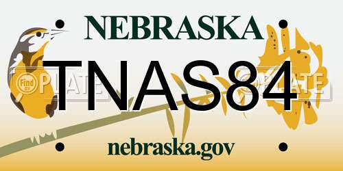 TNAS84 Nebraska License Plate