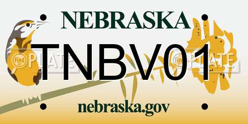 TNBV01 Nebraska License Plate