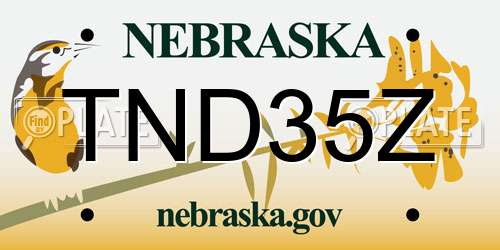 TND35Z Nebraska License Plate