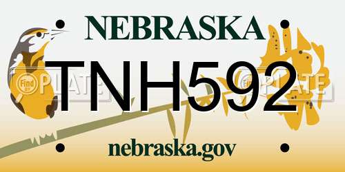 TNH592 Nebraska License Plate