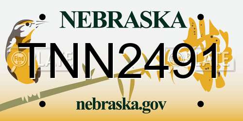 TNN2491 Nebraska License Plate