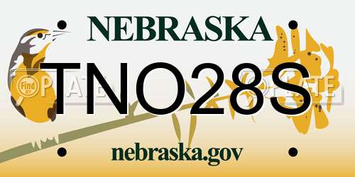 TNO28S Nebraska License Plate