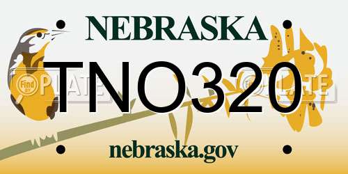 TNO320 Nebraska License Plate