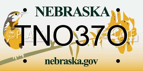 TNO37O Nebraska License Plate