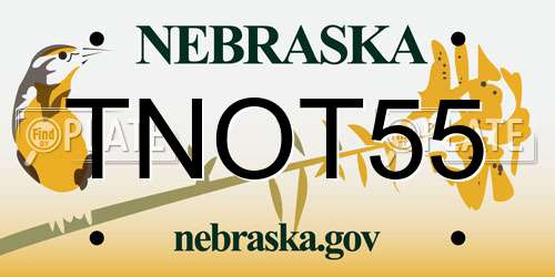 TNOT55 Nebraska License Plate