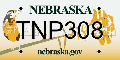 TNP308 Nebraska License Plate