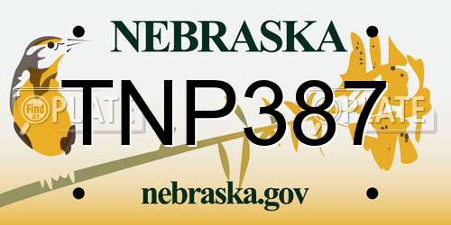 TNP387 Nebraska License Plate