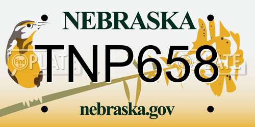 TNP658 Nebraska License Plate