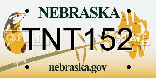 TNT152 Nebraska License Plate
