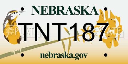 TNT187 Nebraska License Plate