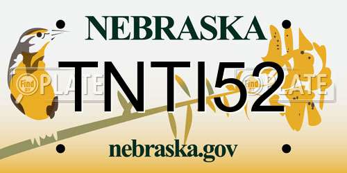 TNTI52 Nebraska License Plate