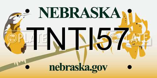 TNTI57 Nebraska License Plate