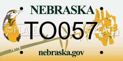 TO057 Nebraska License Plate