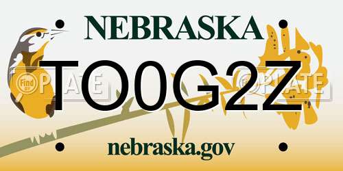 TO0G2Z Nebraska License Plate
