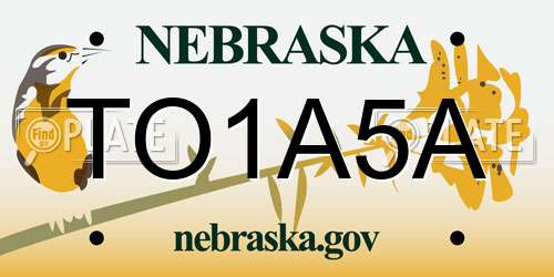 TO1A5A Nebraska License Plate