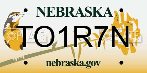 TO1R7N Nebraska License Plate