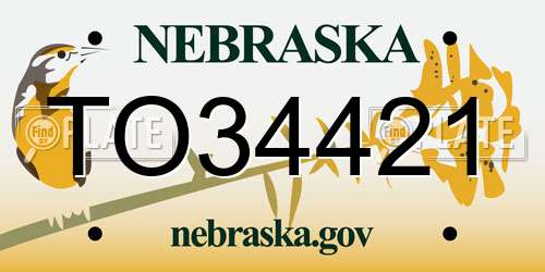 TO34421 Nebraska License Plate