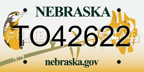 TO42622 Nebraska License Plate