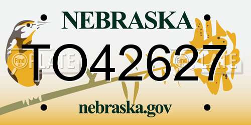 TO42627 Nebraska License Plate