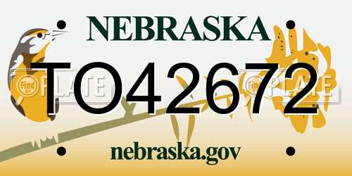 TO42672 Nebraska License Plate