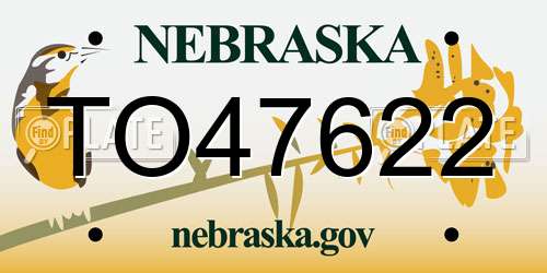 TO47622 Nebraska License Plate