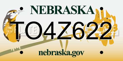 TO4Z622 Nebraska License Plate