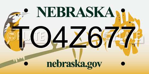 TO4Z677 Nebraska License Plate